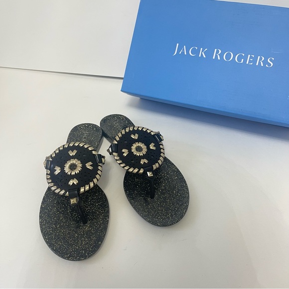 Jack Rogers Georgia Glittery Jelly Thong  Sandals - New In Box - Picture 4 of 17
